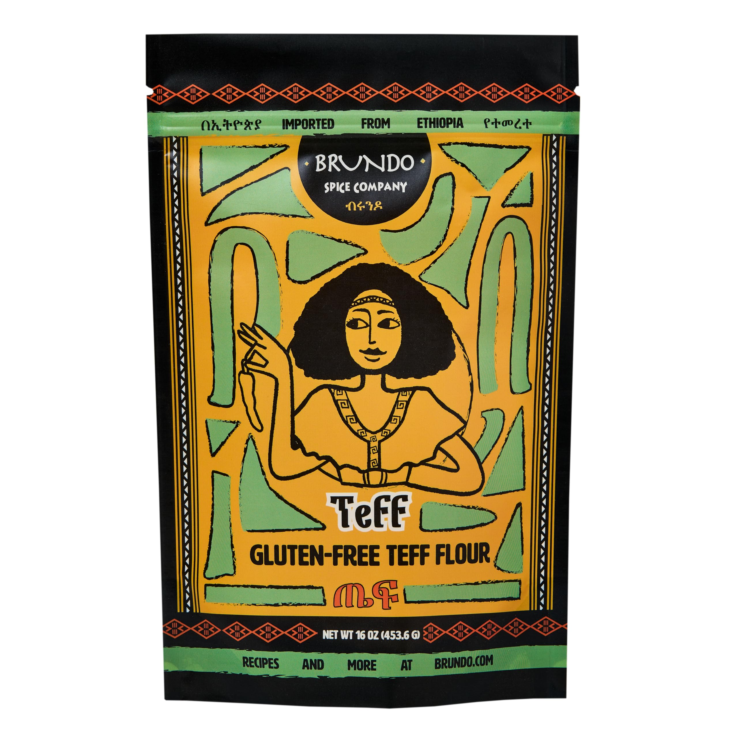 Brundo Teff Flour powder close-up for gluten-free baking
