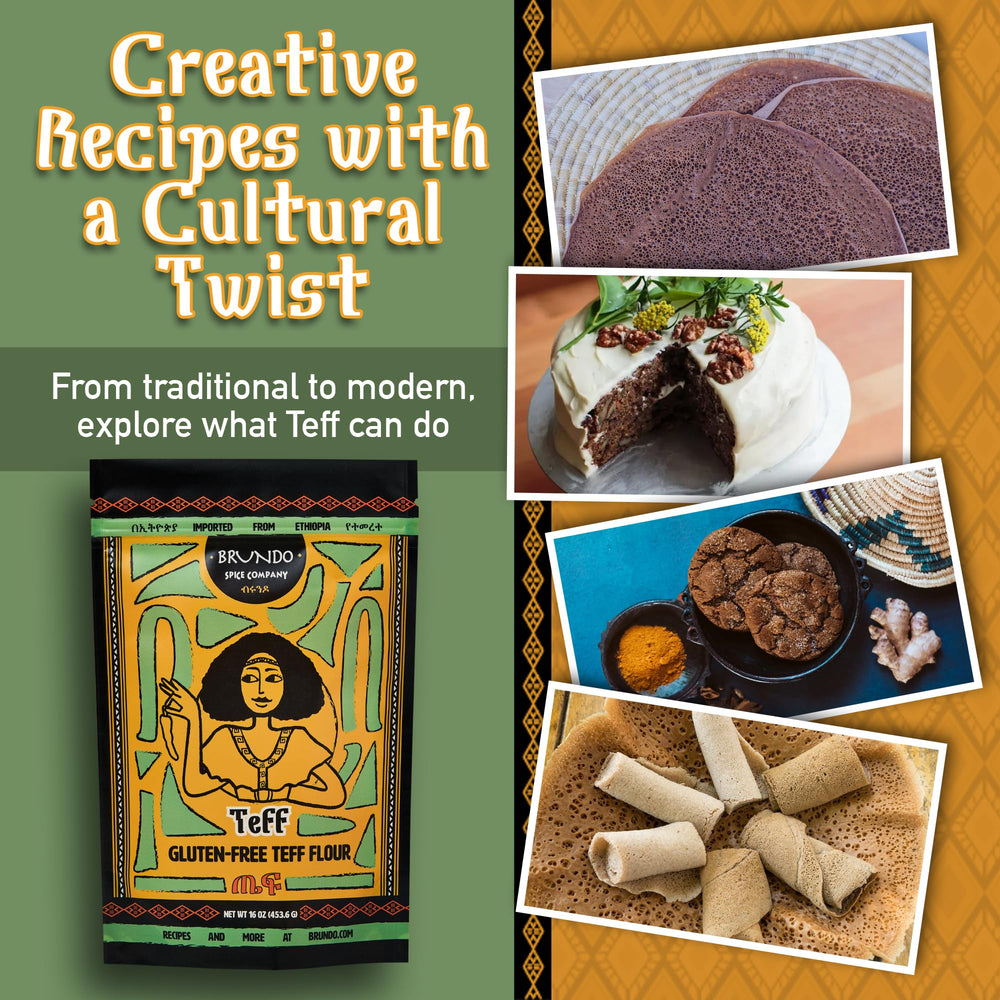 Brundo Teff imported from Ethiopia label