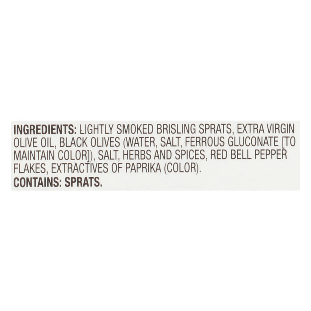 Brunswick sardines with black olives showing bold flavor notes