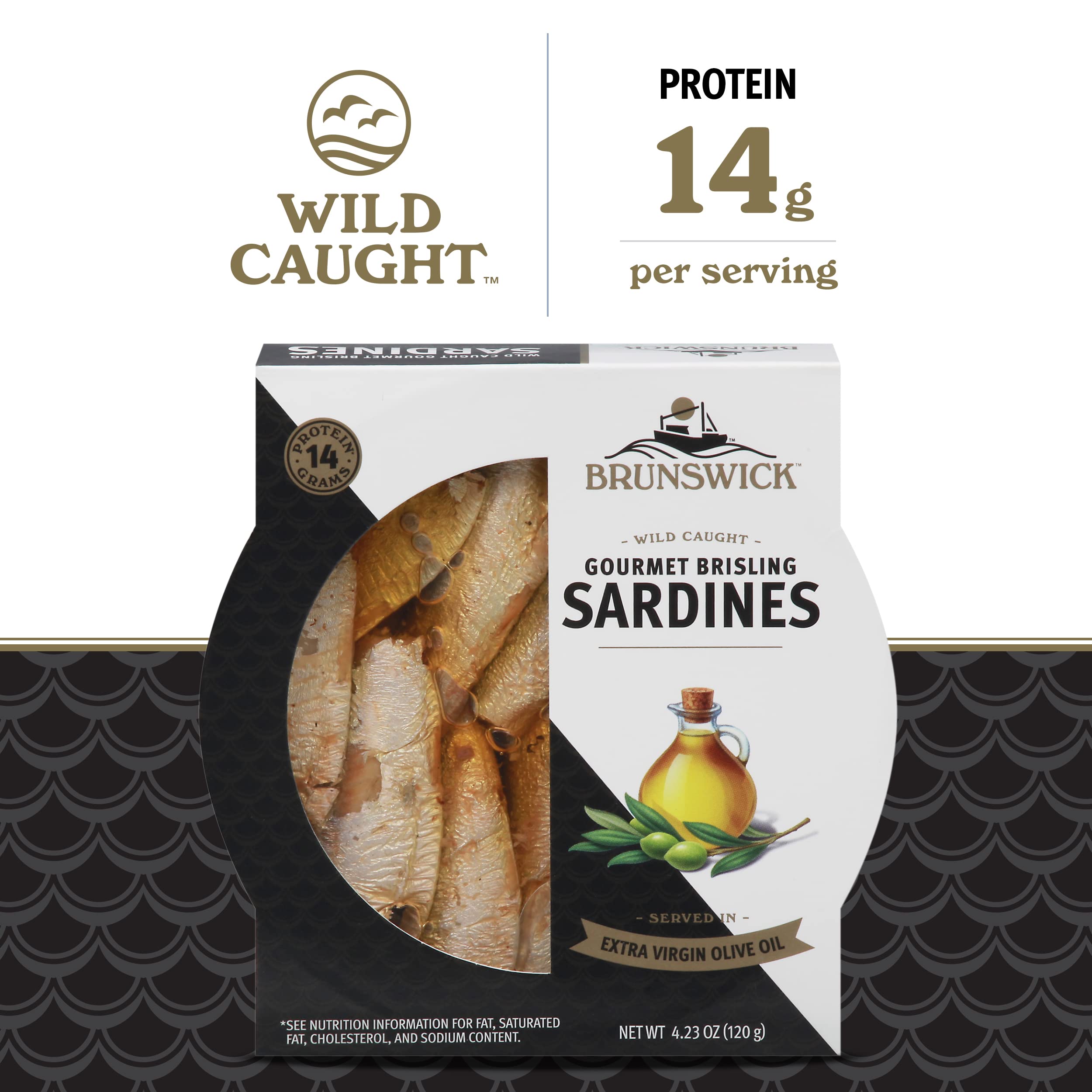 Brunswick sardines in EVOO served on crackers with herbs