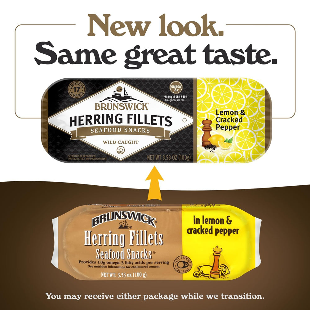 Brunswick Herring Fillets dish offers citrusy, peppery notes.