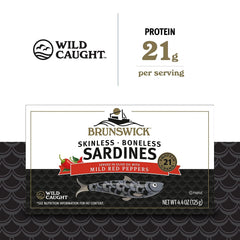Brunswick hand-packed sardines in olive oil, premium quality for meals