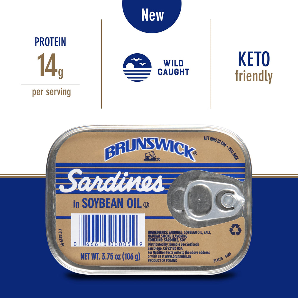 Brunswick sardines with salad, adding texture and protein.