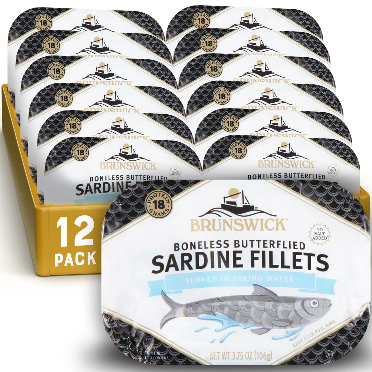 Brunswick Sardines in Spring Water can as a protein-packed snack.