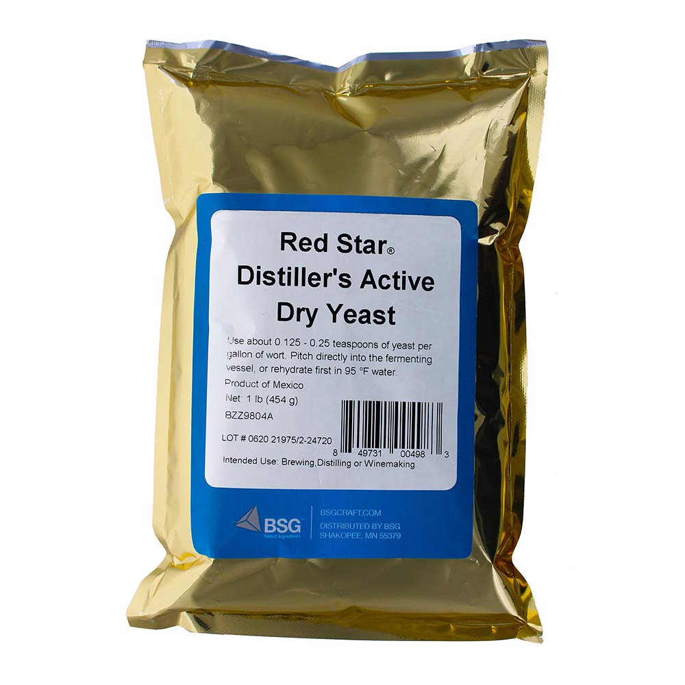 BSG Red Star DADY yeast 1 lb pouch ready for distilling projects.