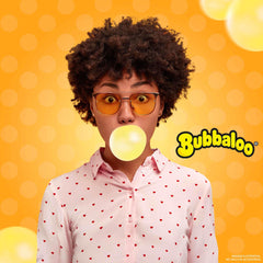 Bubbaloo Adams gum close-up reveals vivid colors and soft texture for tasty relief.