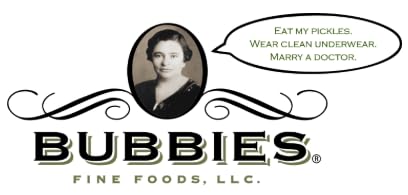 Bubbies jar closeup reveals crisp brine and texture