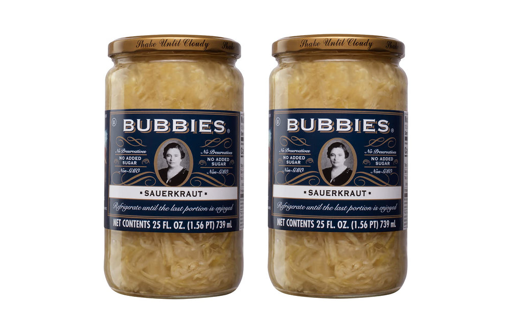 Bubbies Sauerkraut close-up of the seal and label emphasizing fermentation quality for sandwiches
