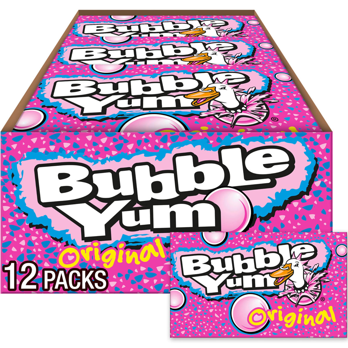 Bubble Yum Original Flavor bulk box ready for party favors and group snacking.