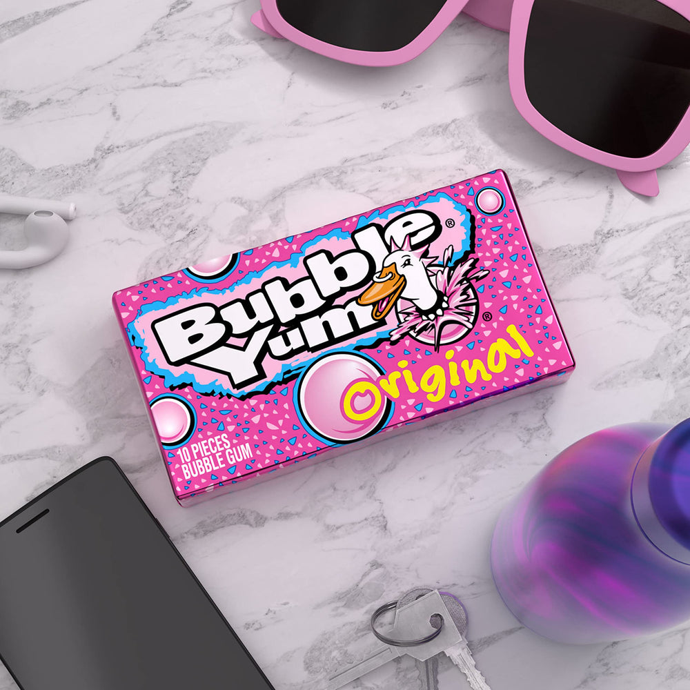 Bubble Yum Original Flavor on-the-go gum for road trips and desk moments.