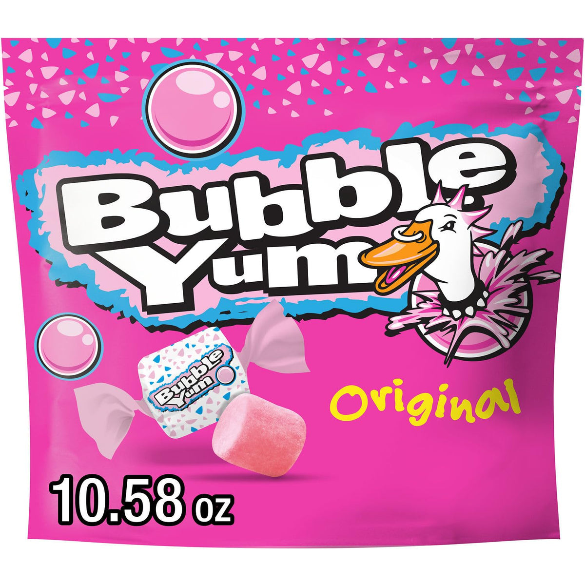 Bubble Yum Original gum bag on display, perfect for on-the-go sharing.