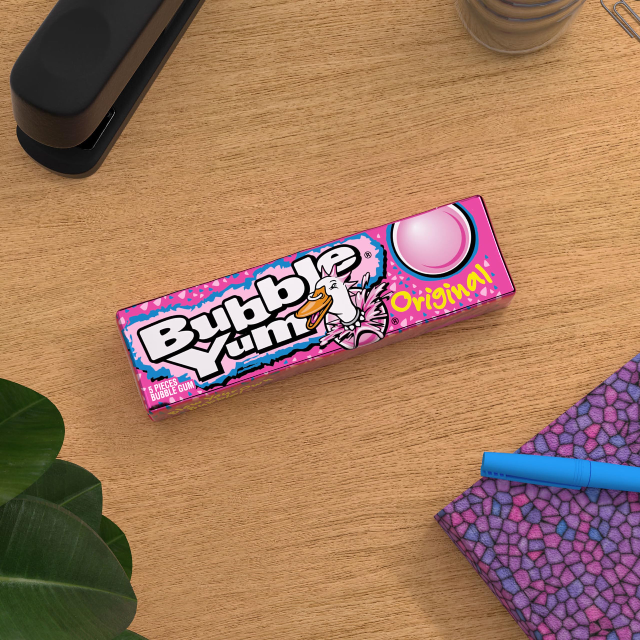 Party scene with Bubble Yum Original gum ready for giveaways.
