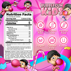 Bubblegum Kids Original Blend gum piece close-up highlighting crunchy shell and chewy center.