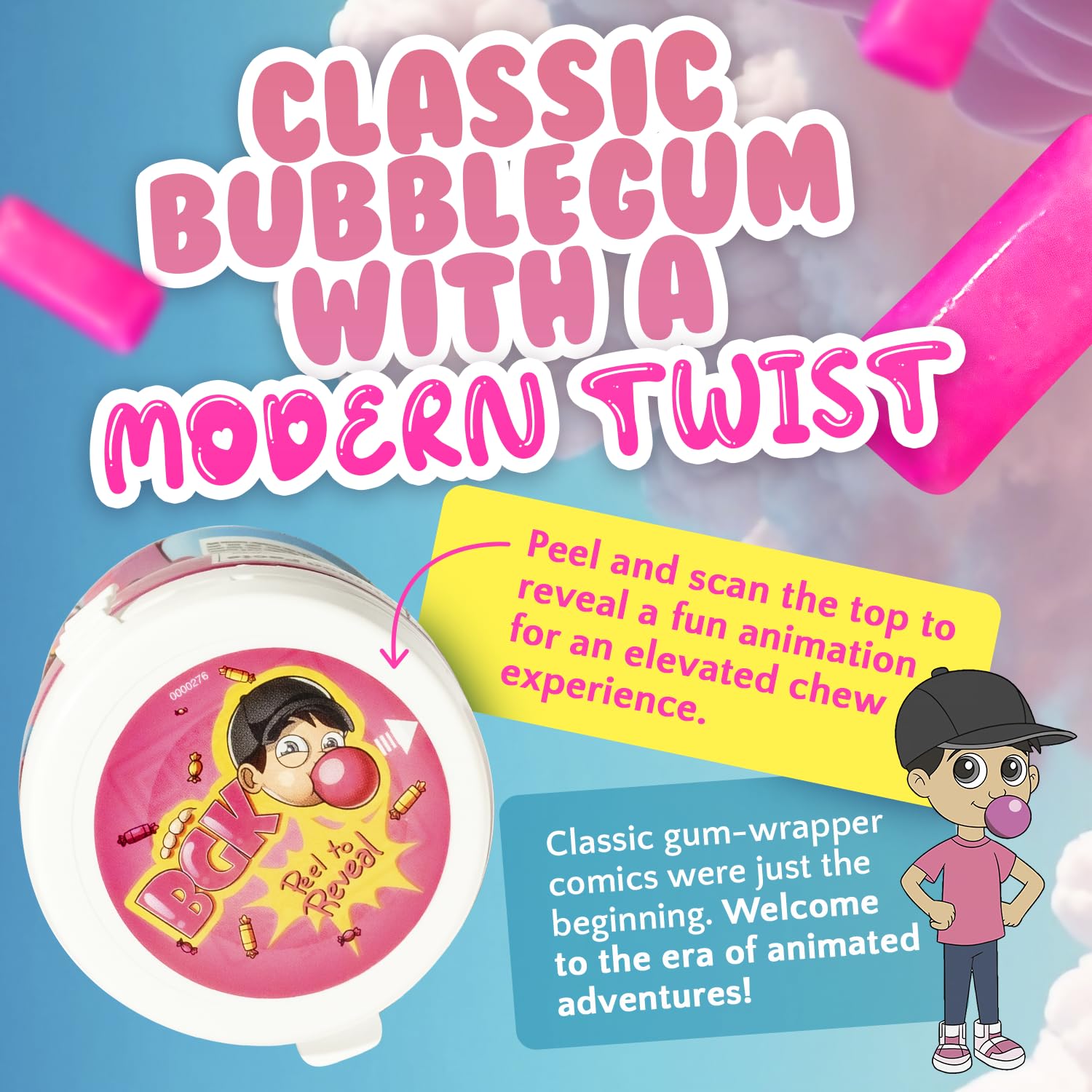 Bubblegum Kids Original Blend resealable pouch for school and travel.