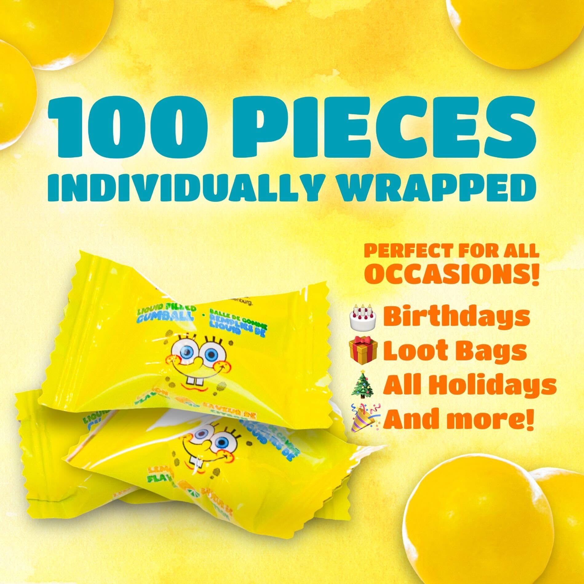 Bubblegum Kids SpongeBob individually wrapped gumballs stay fresh for gifting