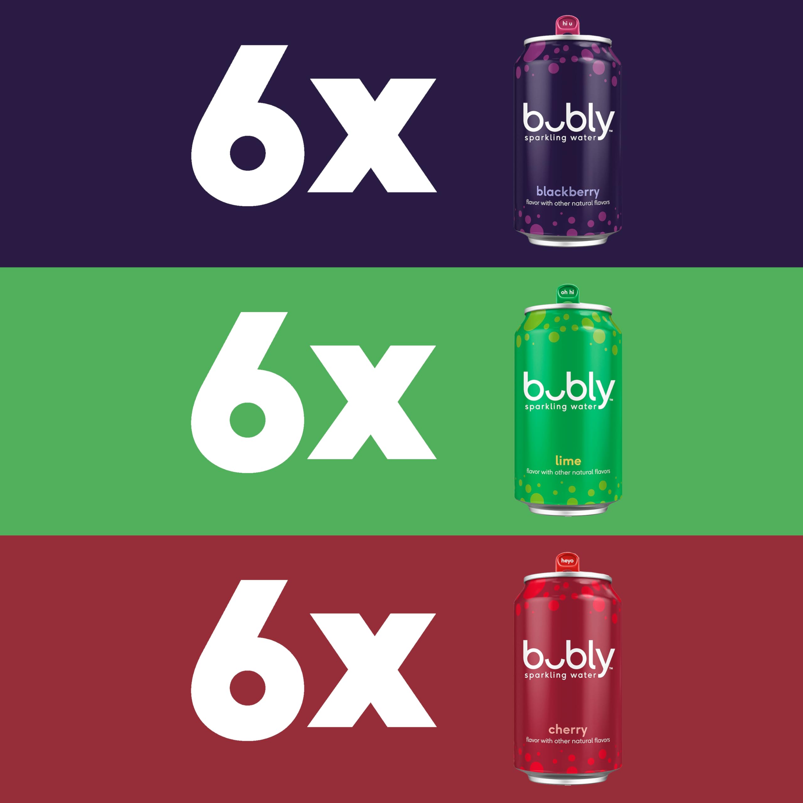 Bubly Blackberry can close-up showcasing juicy berry flavors with zero calories