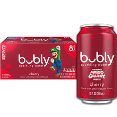 Bubly Cherry sparkling water can pack8 ready for refreshment and zero calories