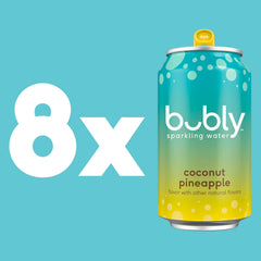 Bubly Coconut Pineapple in a chilled glass with bubbles.