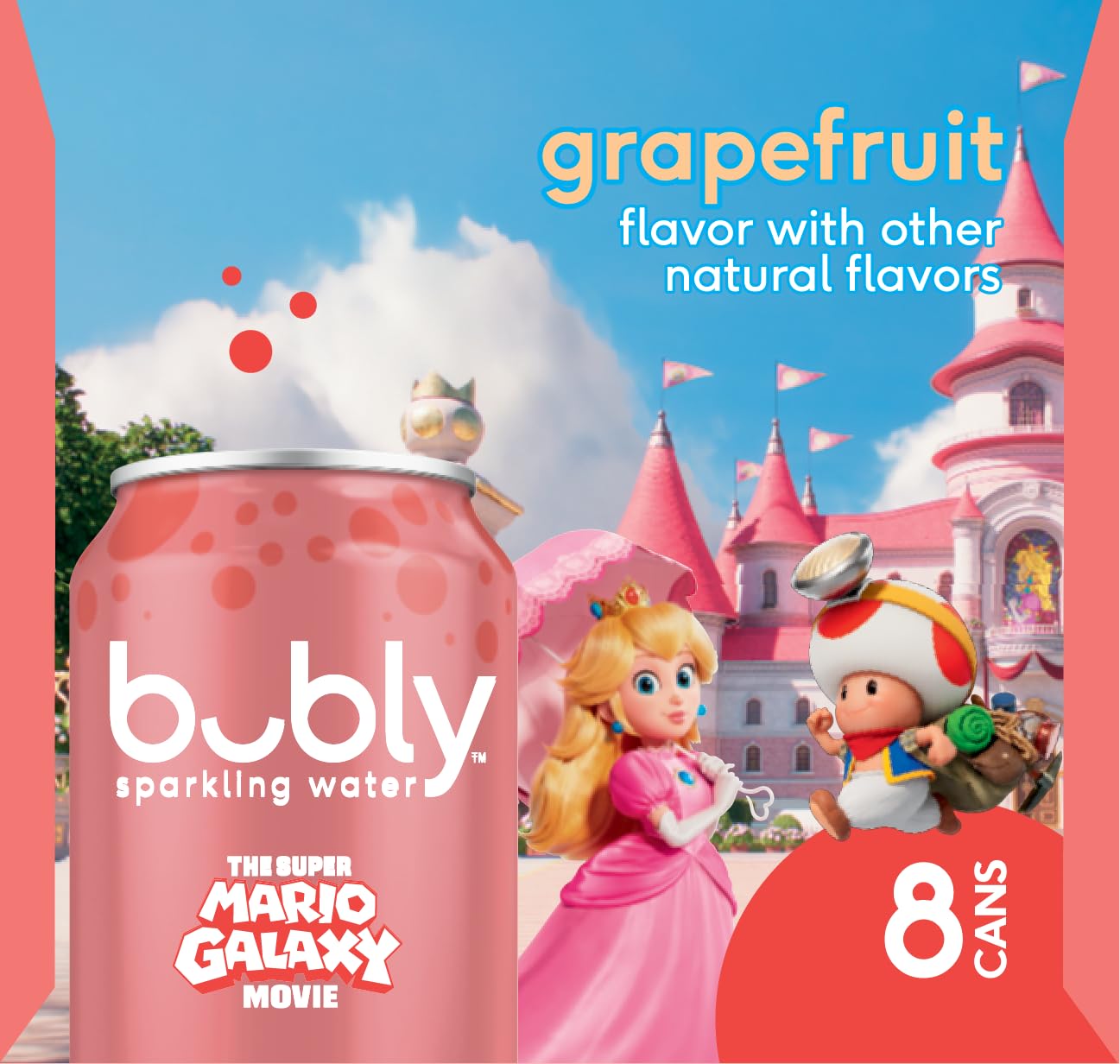 Bubly Grapefruit can top view emphasizes ready-to-chill refreshment.