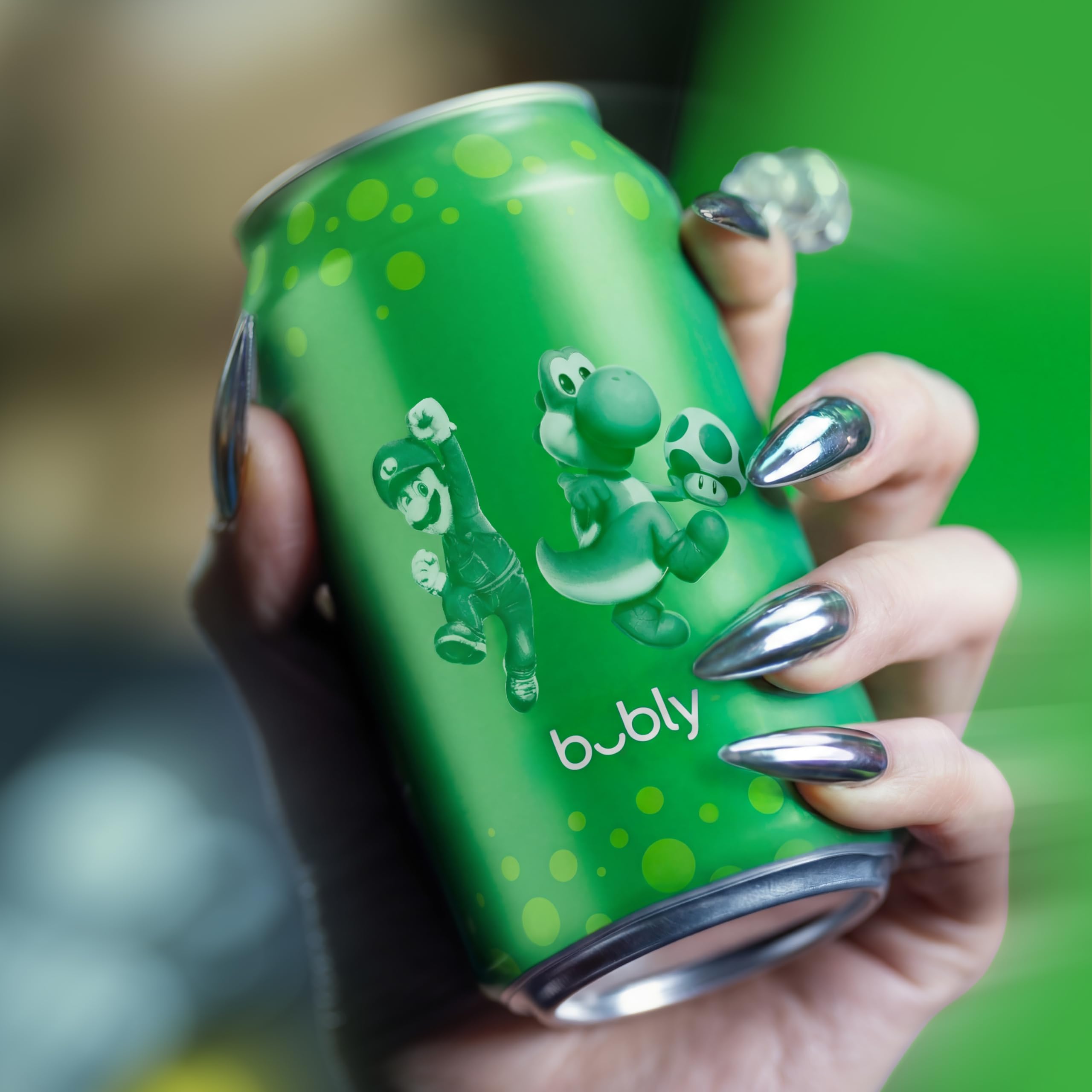 Pack of Bubly Lime cans on a table, inviting to grab and go.