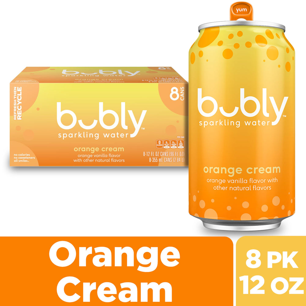 Bubly Orange Creamsicle glass serving shows bright flavor and aroma.