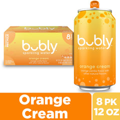 Bubly Orange Creamsicle glass serving shows bright flavor and aroma.