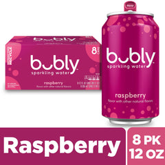 Natural Bubly Raspberry flavor without sugar or calories for a light sip.
