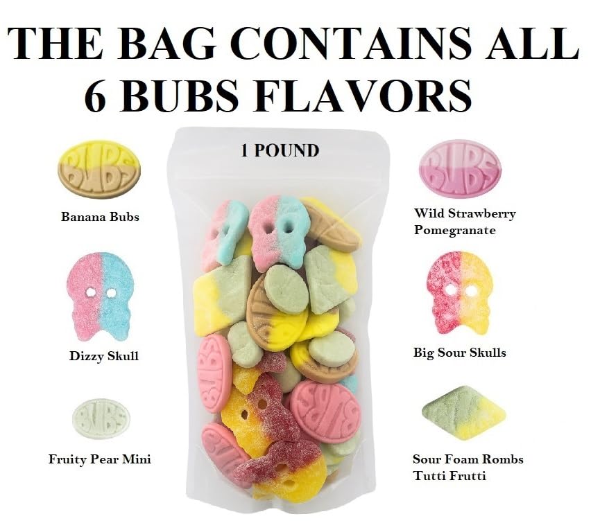 Bubs Godis Swedish Candy Mix big skull gummies, ideal for parties and gift moments.