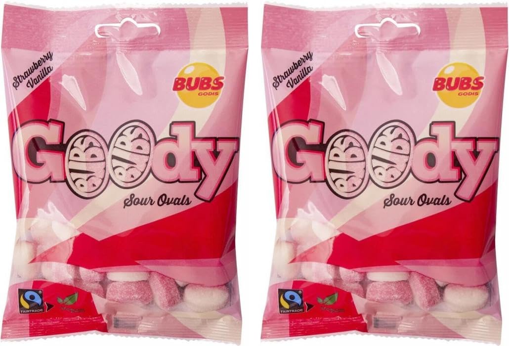 Bubs Goody Candy Ovals Godis Pack strawberry-vanilla flavor, a chewy, flavorful treat