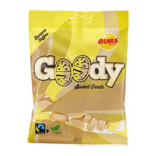 BUBS Goody Sweet Ovals Banana Caramel—2x90g pack, on-the-go snack with banana caramel flavor.