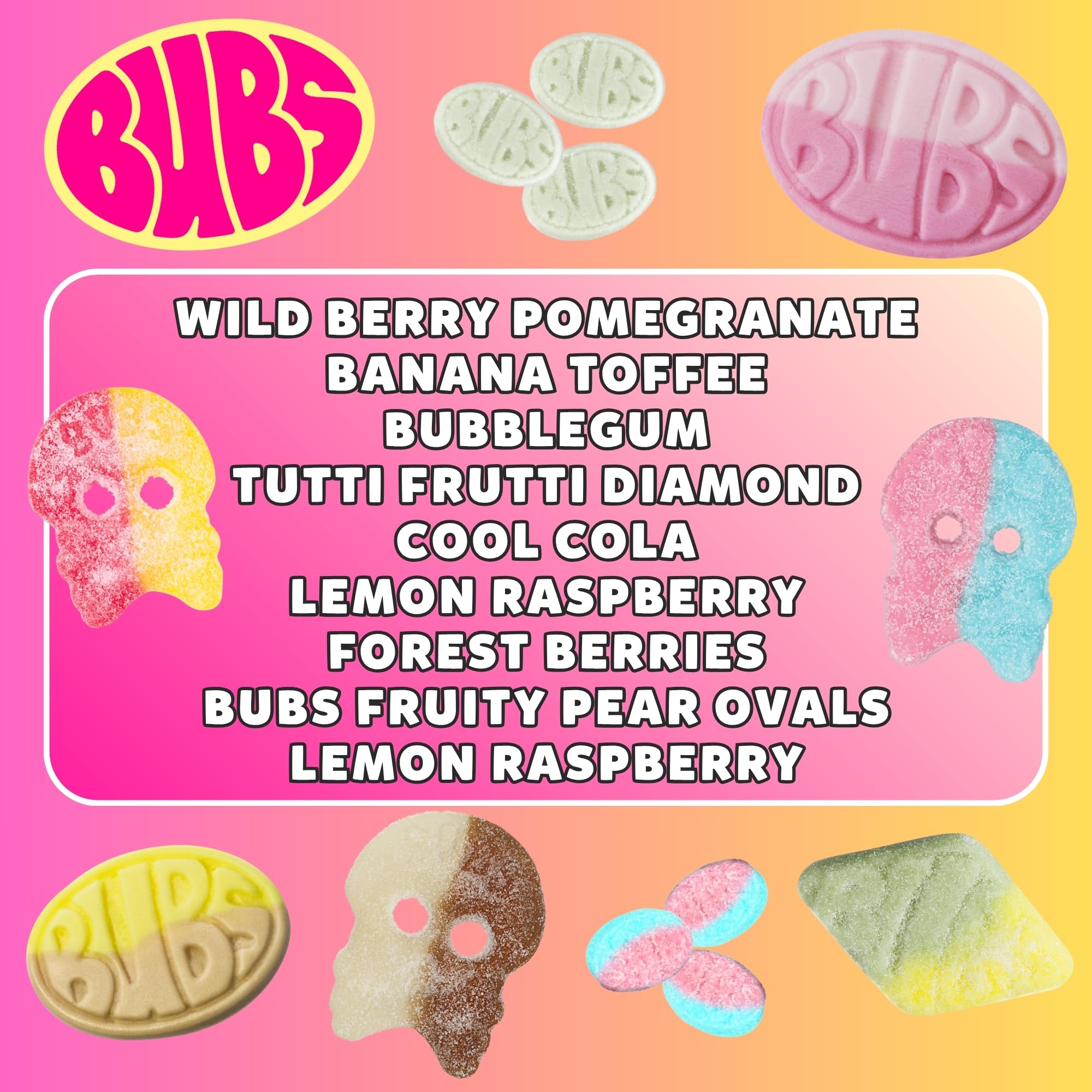 BUBS Mix variety of foams in a resealable pouch, perfect for gifts and parties.