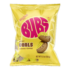 Two bags of BUBS ovals on a table, vegan and allergen-free treat option