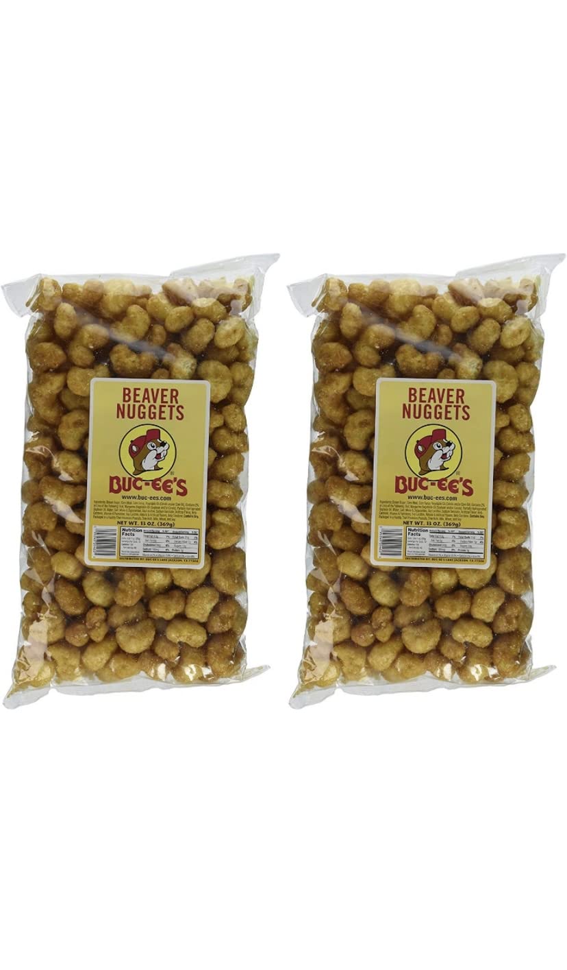 Buc-ee's Beaver Nuggets two-bag bundle, gluten-free caramel corn snack for travel and sharing