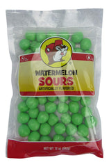 Buc-ee's Watermelon Sours candy in a resealable bag, ideal for road trips and gatherings.