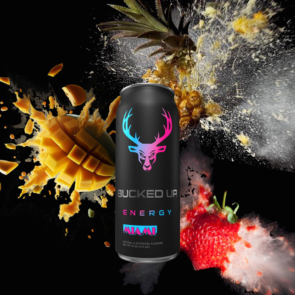 Bucked Up Energy can on desk provides an easy work boost.