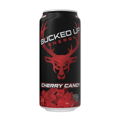 Bucked Up Energy Drink 300mg cherry can - side view highlighting sugar-free formula and ready-to-drink convenience