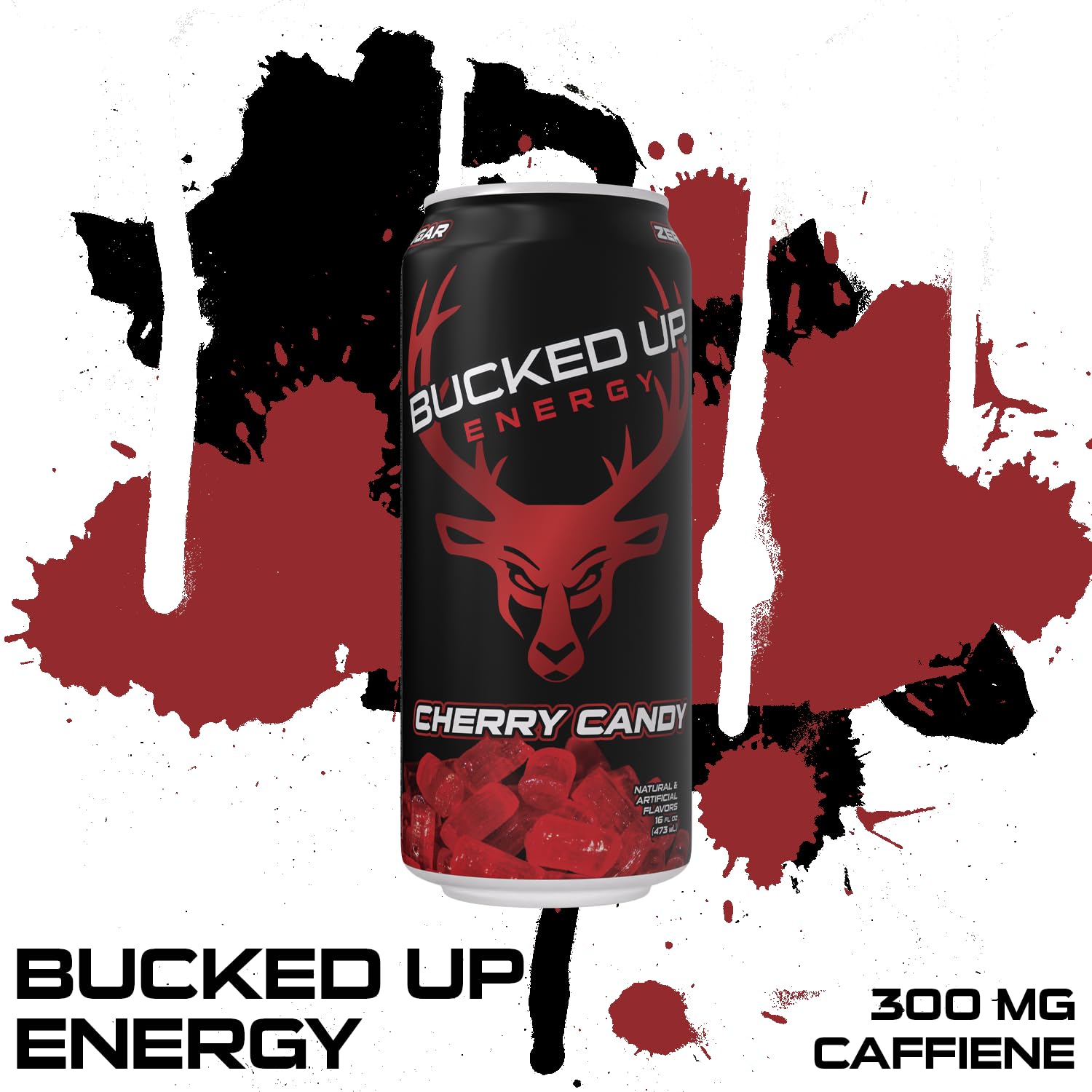 Bucked Up Energy Drink 300mg cherry - pour into glass to enjoy a flavorful energy boost