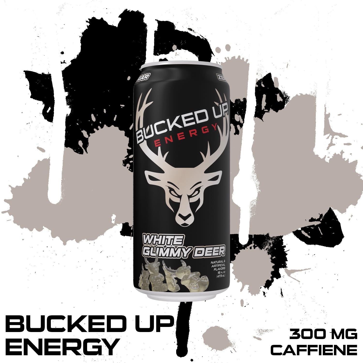 Bucked Up 300mg energy drink with Dynamine and TeaCrine ingredients.