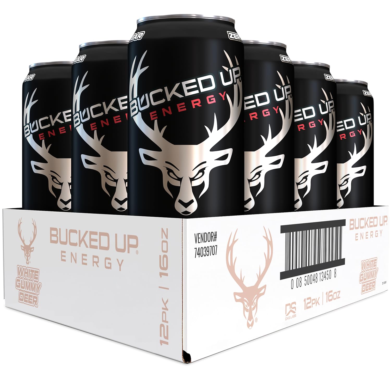 Bucked Up 300mg White Gummy Deer can for quick on-the-go energy.