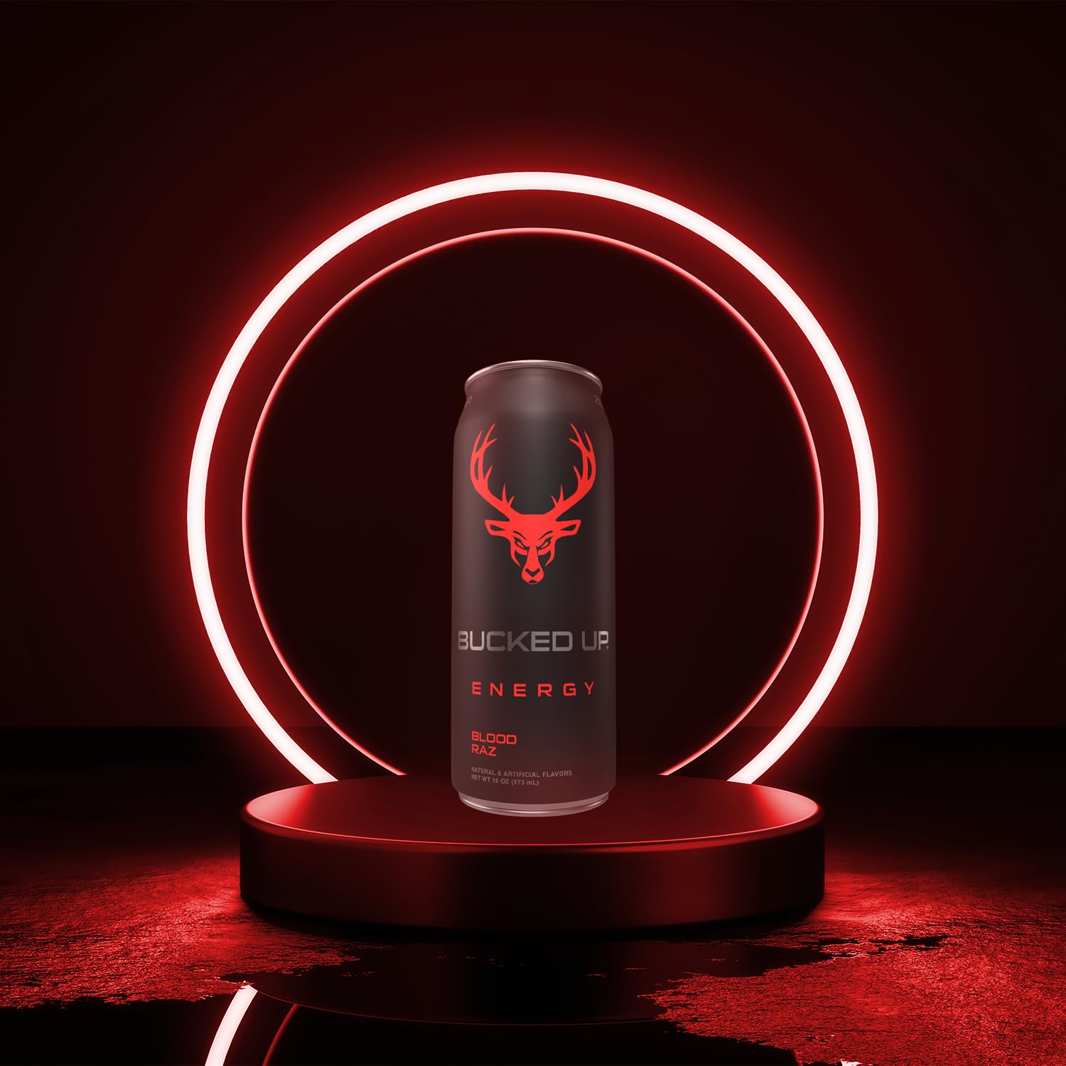 Bucked Up Blood Raz 12ct energy-boost on-demand for study sessions.