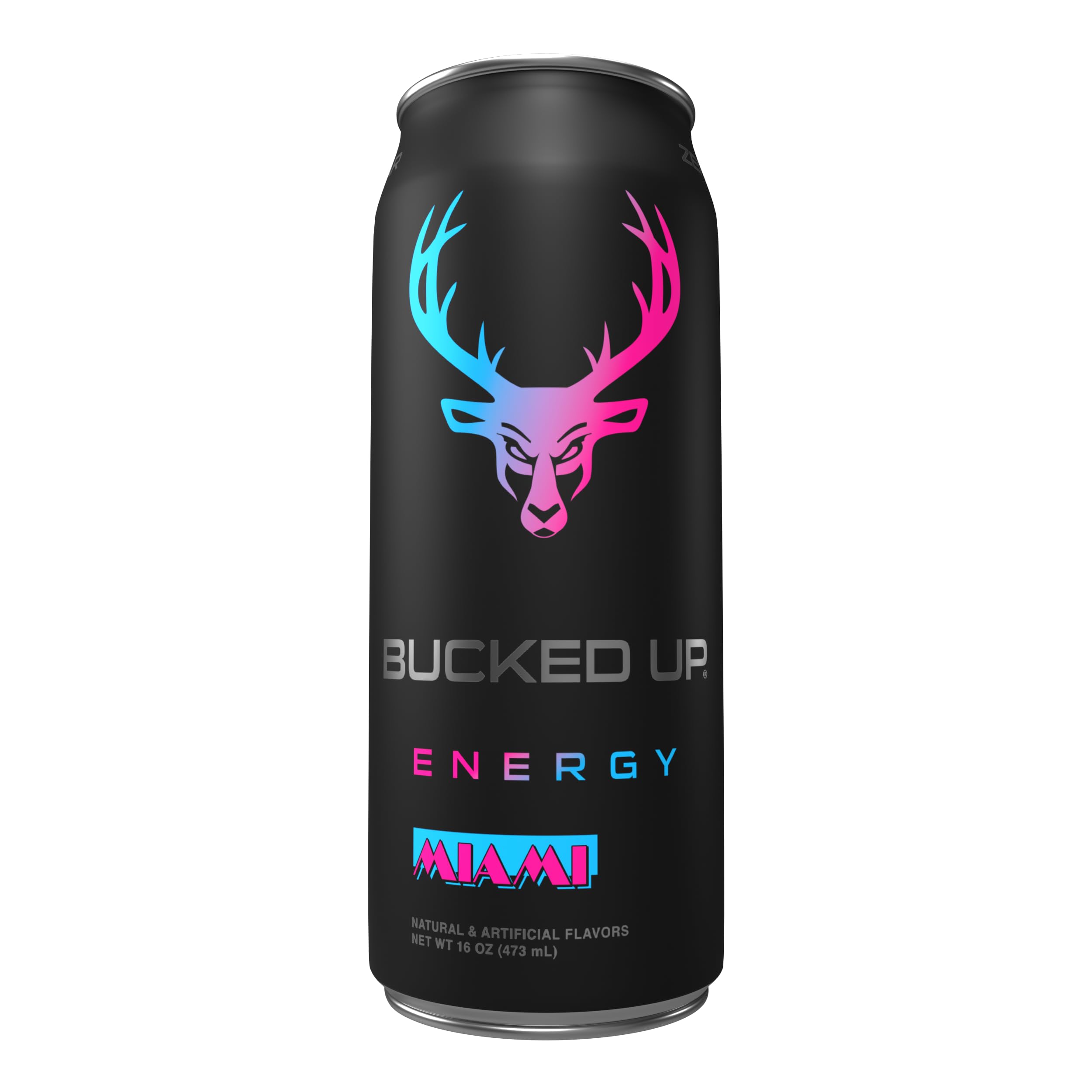 Bucked Up Energy hand-holding can demonstrates portable energy for on-the-go routines.