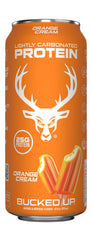 Bucked Up peach mango protein soda can for a fruity protein boost