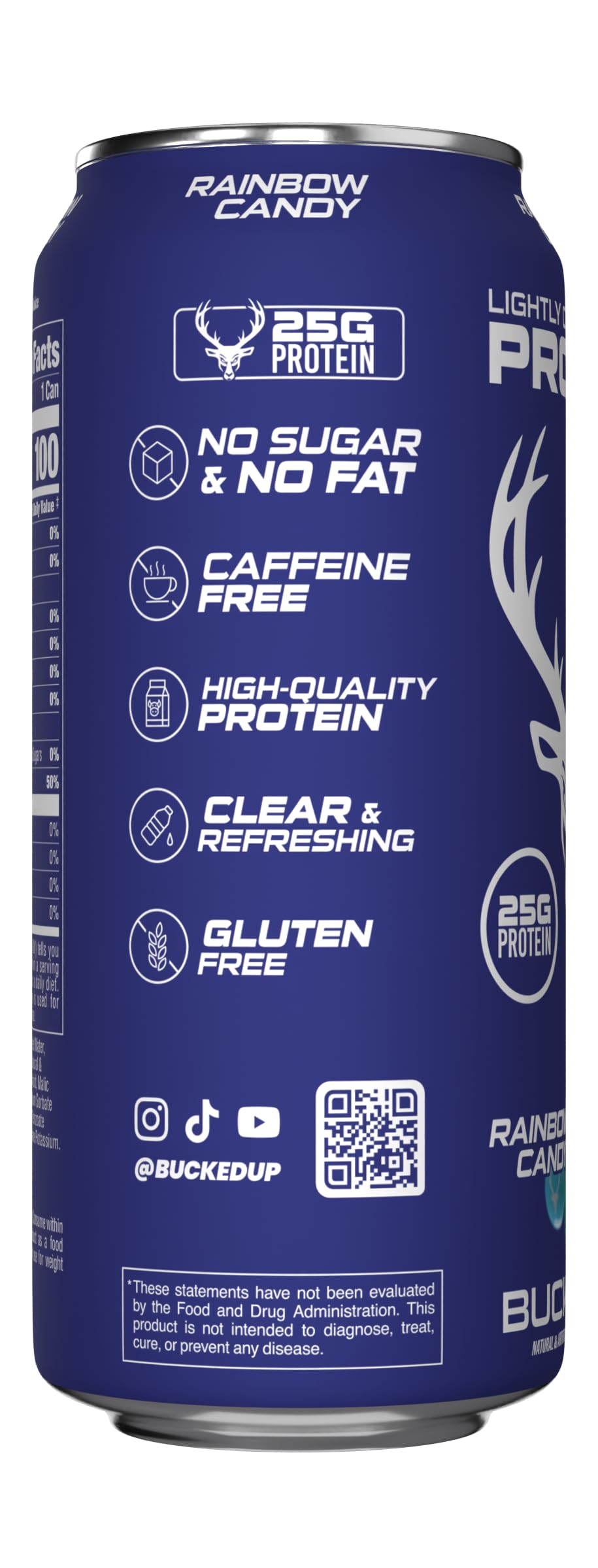 Bucked Up 12-pack on a shelf, ready-to-drink protein option.