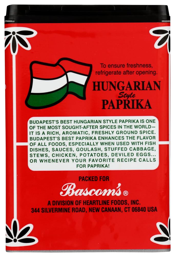 Budapests Best Paprika ground spice shows fine powder perfect for seasoning.
