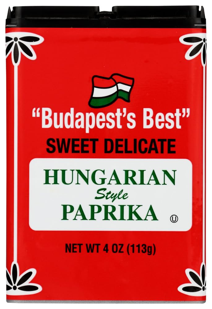 Budapests Best Paprika label close-up highlights premium sweet paprika for rich flavor.