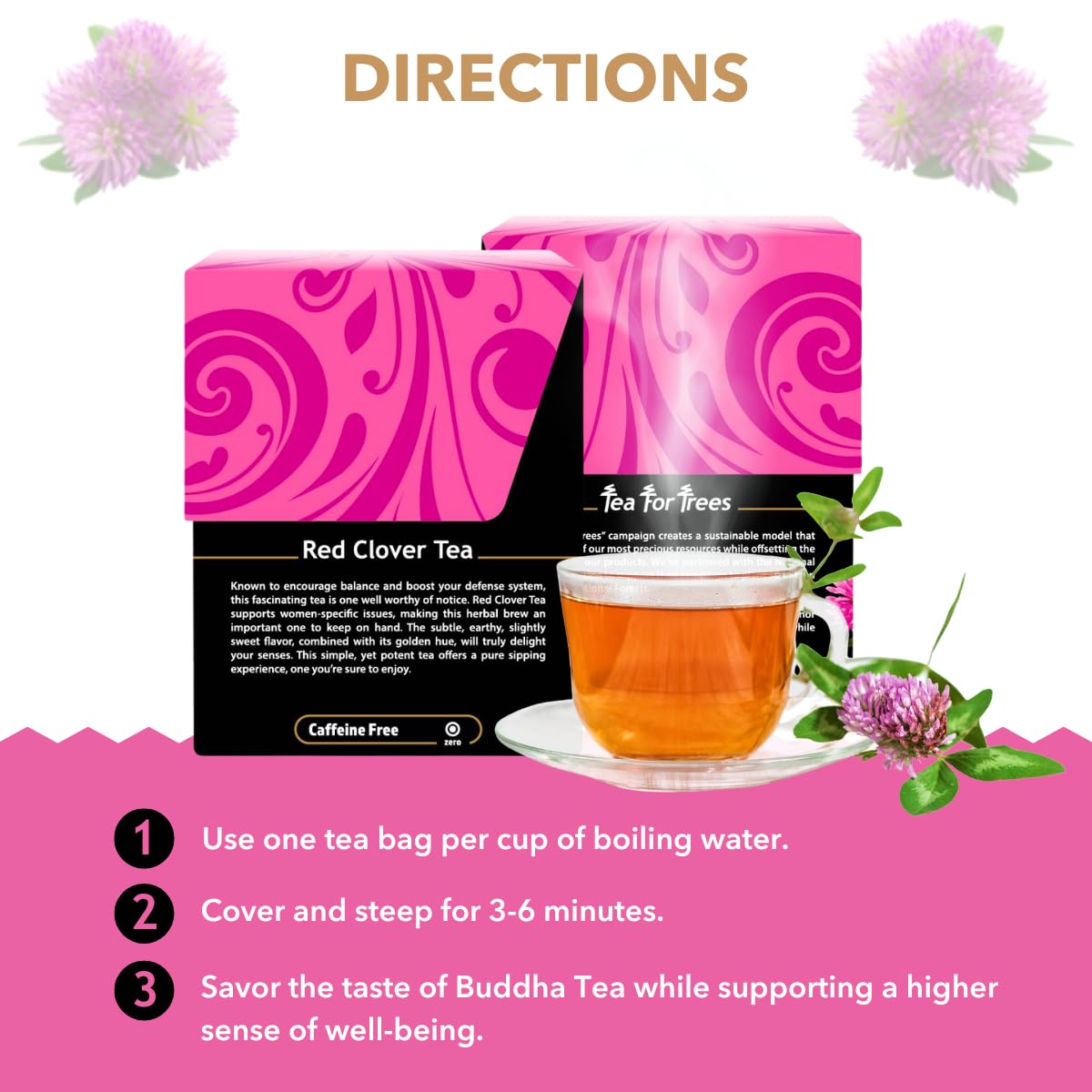 Buddha Teas bleach-free tea bags packaging emphasizes gentle, additive-free experience