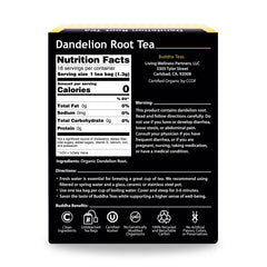 Buddha Teas Dandelion Root tea cup steeping for a soothing ritual.