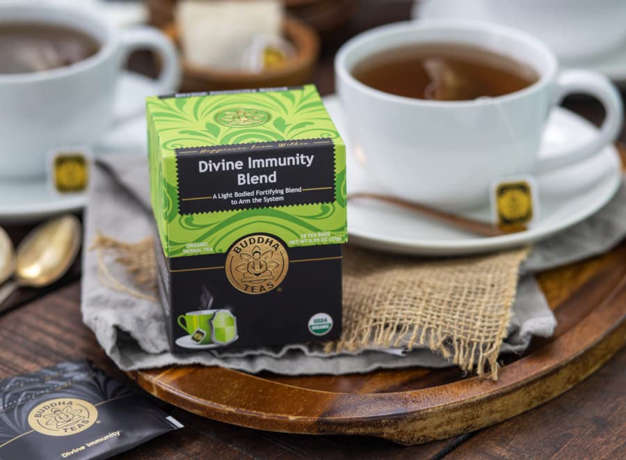 Buddha Teas Divine Immunity empty cup invites a warm, mindful tea moment.