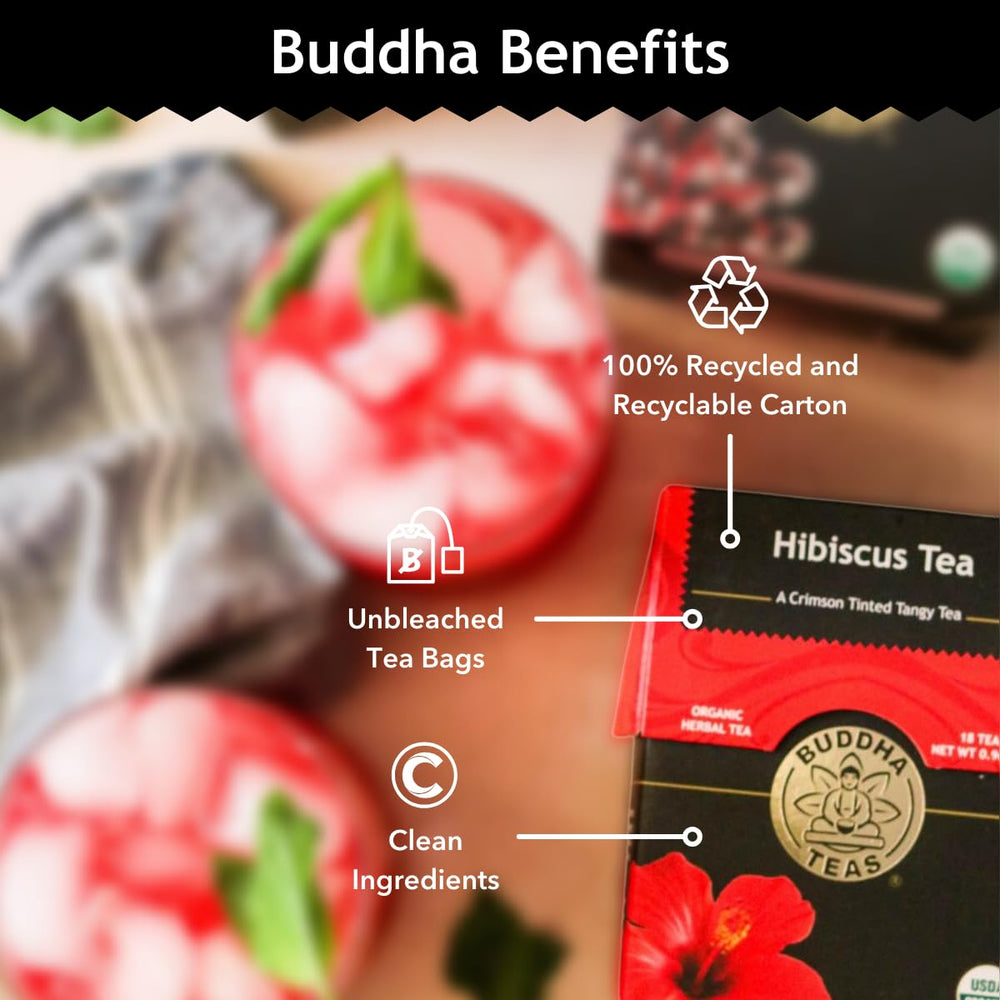 Buddha Teas Hibiscus infuser and cup setup for a refreshing ritual