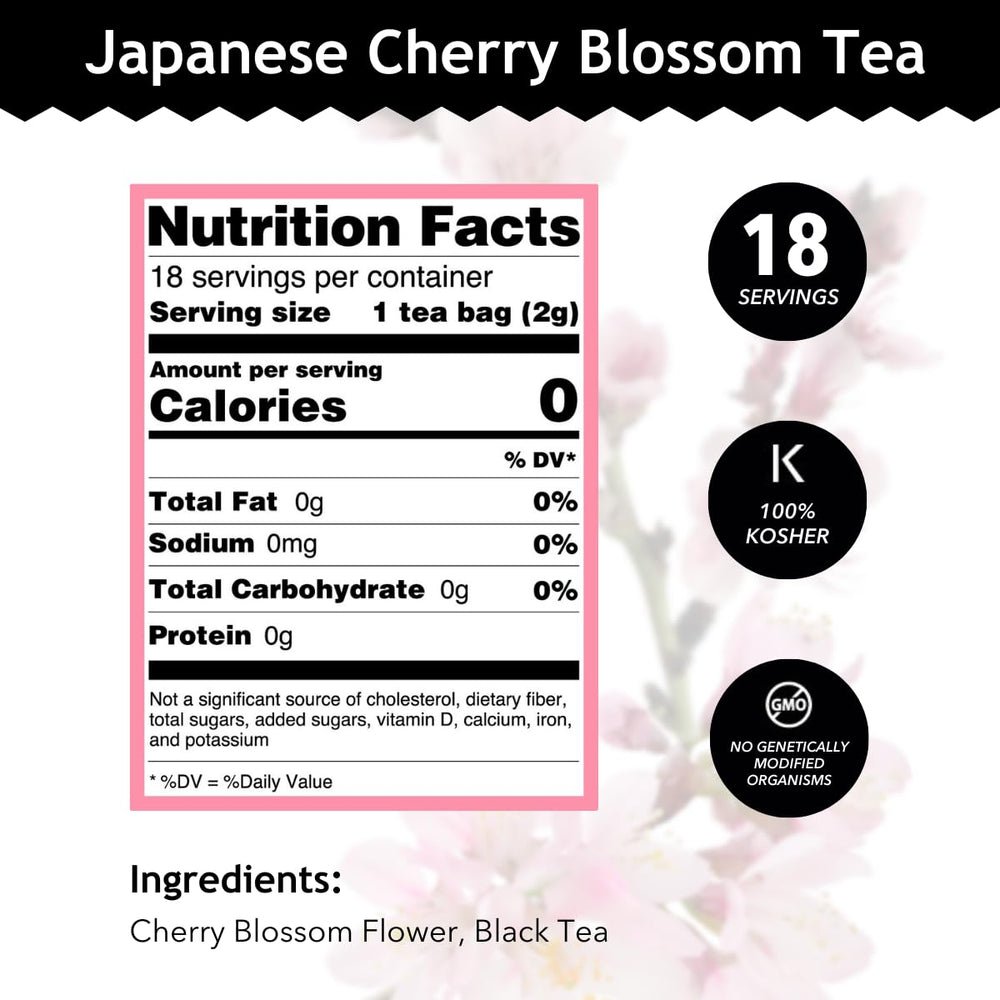Buddha Teas Japanese Cherry Blossom Tea steeped cup releasing floral aroma.